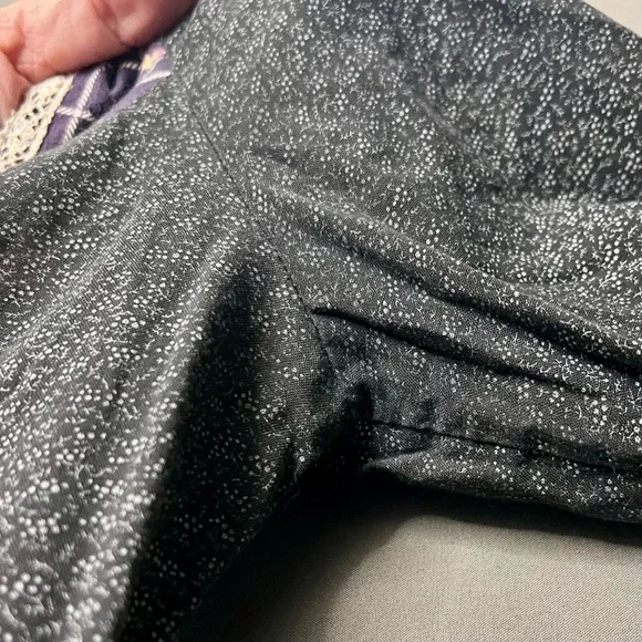 VTG 70s Gunne Sax Prairie Dress Dark Floral Print W/ Lace & Square Bodice XS - Picture 12 of 16